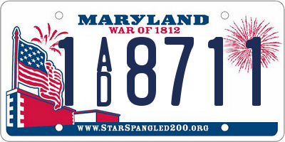 MD license plate 1AD8711