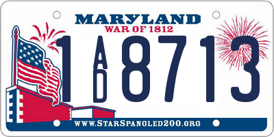 MD license plate 1AD8713