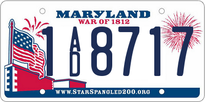 MD license plate 1AD8717