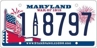 MD license plate 1AD8797