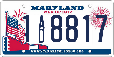 MD license plate 1AD8817