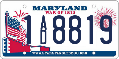 MD license plate 1AD8819
