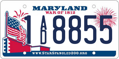 MD license plate 1AD8855