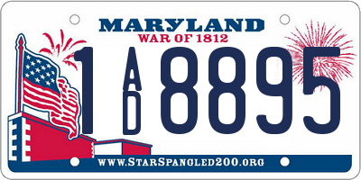 MD license plate 1AD8895