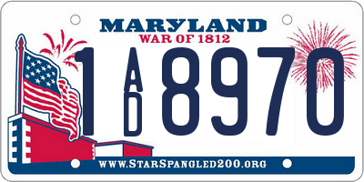 MD license plate 1AD8970