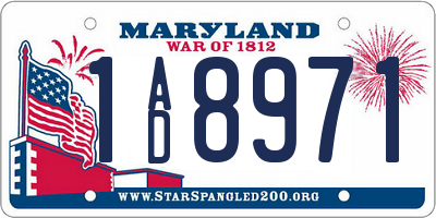 MD license plate 1AD8971