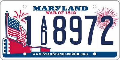 MD license plate 1AD8972