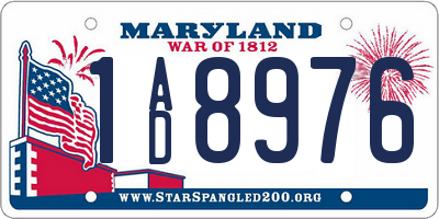 MD license plate 1AD8976