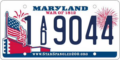 MD license plate 1AD9044