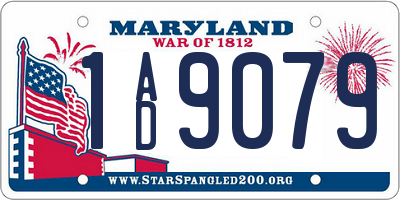 MD license plate 1AD9079