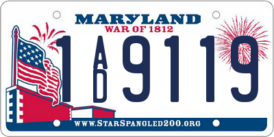 MD license plate 1AD9119