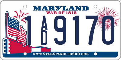 MD license plate 1AD9170