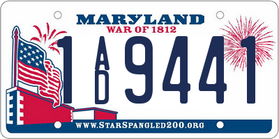 MD license plate 1AD9441