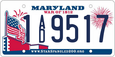MD license plate 1AD9517