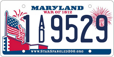 MD license plate 1AD9529