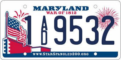 MD license plate 1AD9532