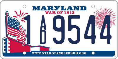 MD license plate 1AD9544