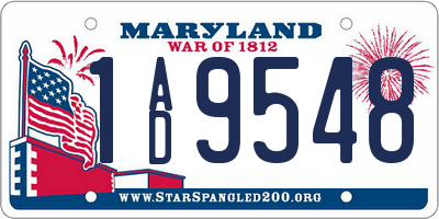 MD license plate 1AD9548