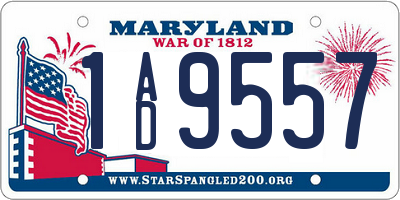 MD license plate 1AD9557