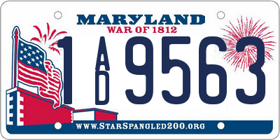 MD license plate 1AD9563