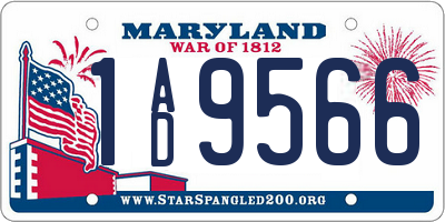 MD license plate 1AD9566