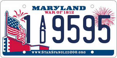 MD license plate 1AD9595