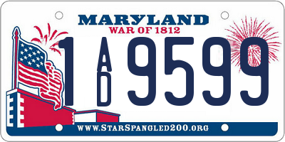 MD license plate 1AD9599