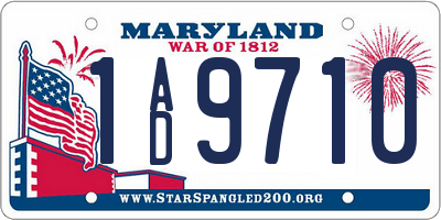 MD license plate 1AD9710