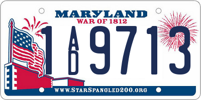MD license plate 1AD9713