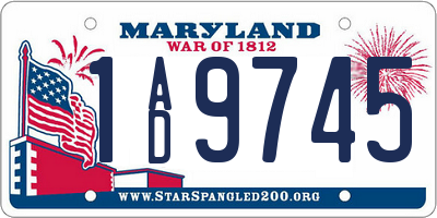 MD license plate 1AD9745