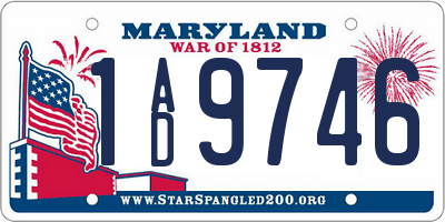 MD license plate 1AD9746