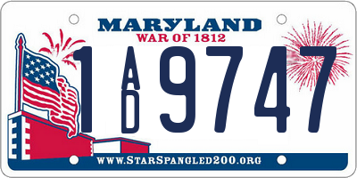 MD license plate 1AD9747