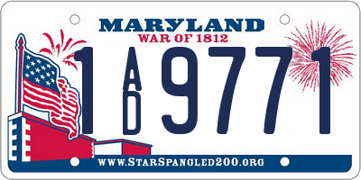 MD license plate 1AD9771