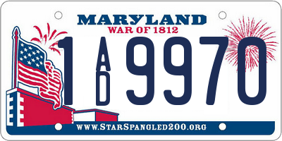 MD license plate 1AD9970