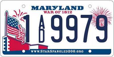 MD license plate 1AD9979