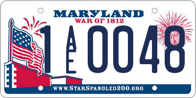 MD license plate 1AE0048