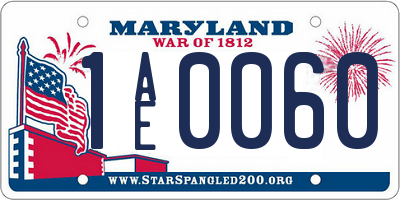 MD license plate 1AE0060