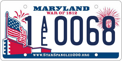 MD license plate 1AE0068