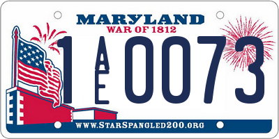 MD license plate 1AE0073