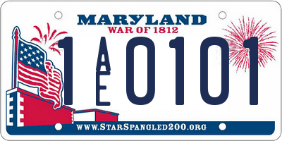 MD license plate 1AE0101
