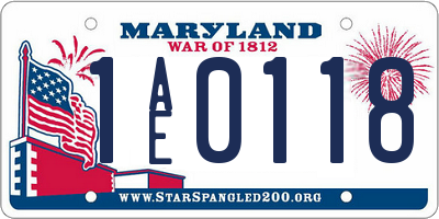 MD license plate 1AE0118
