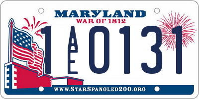 MD license plate 1AE0131