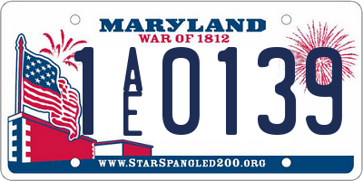 MD license plate 1AE0139