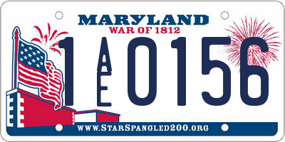 MD license plate 1AE0156