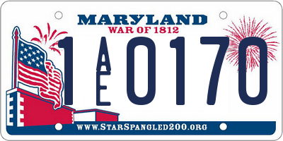 MD license plate 1AE0170