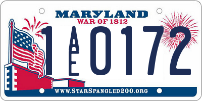 MD license plate 1AE0172