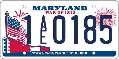 MD license plate 1AE0185