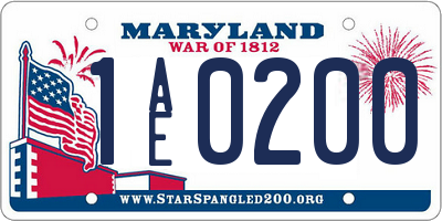 MD license plate 1AE0200