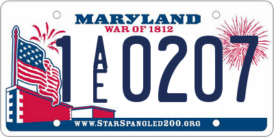MD license plate 1AE0207