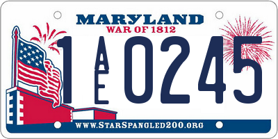 MD license plate 1AE0245